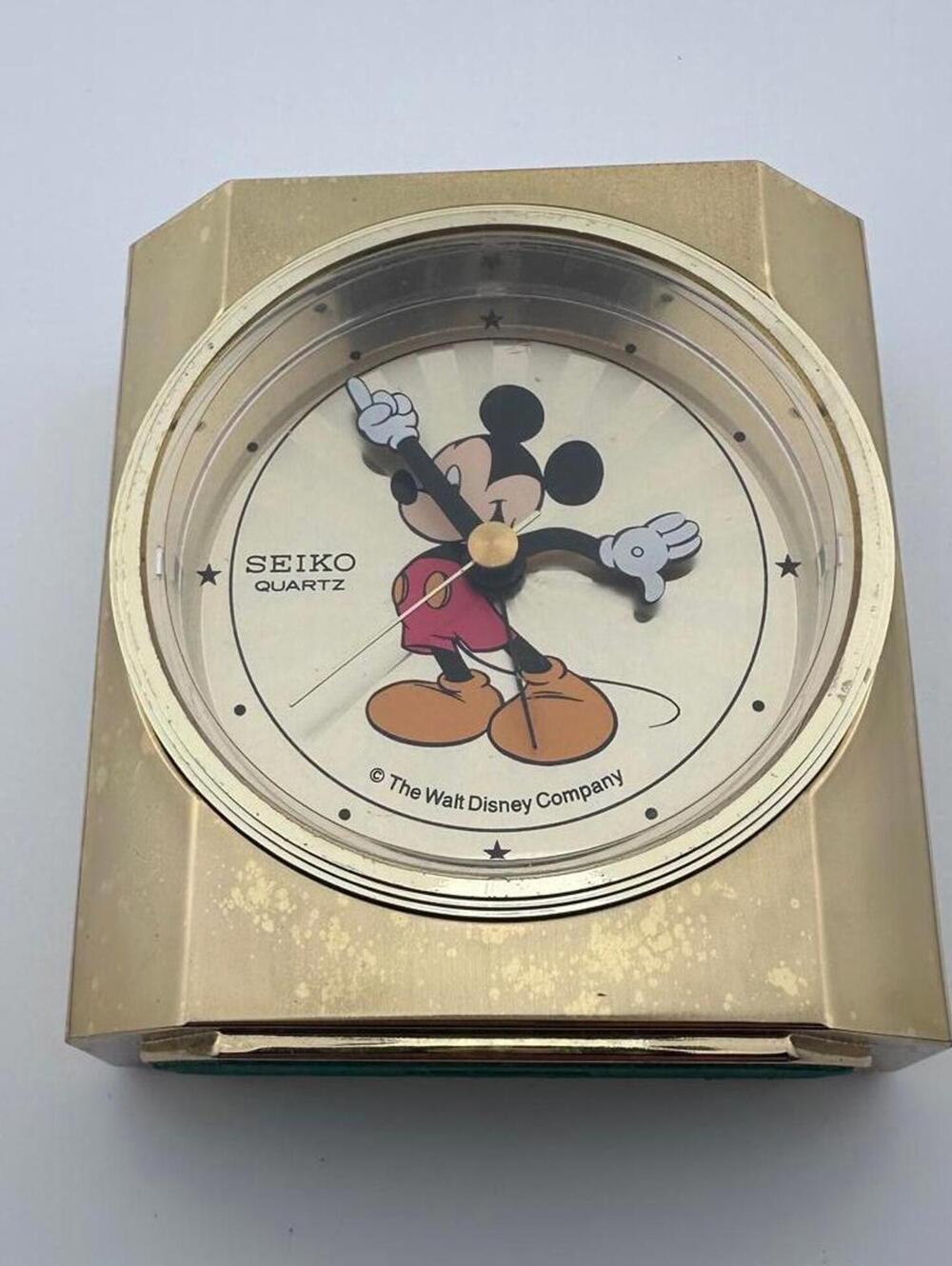 Vintage Seiko Mickey Mouse Desk Clock Disney Quartz Japan Parts Repair